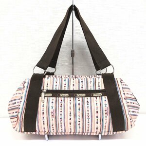 ●LeSportsac レスポートサック ハート総柄 ミニボストンバッグ ベビーピンク系 ショルダーバッグ ハンドバッグ トートバッグ レディース