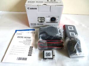 【行董】●新品 未使用 Canon ミラーレス一眼カメラ EOS M200 標準ズームキット ブラック 黒 AX000ZZG04