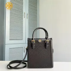 TORY BURCH トリーバーチ Tモノグラム コントラスト エンボス ミニトート 2WAY ショルダーバッグ クロスボディ 斜め掛け レディース　アウトレット品　ブラック　#152133