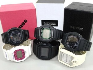 ジャンク 6点セット まとめて CASIO カシオ G-SHOCK Gショック GW-5510 GW-M5610 DW-56RTA DW-5600VT アトモス G-8100 デジタル 腕時計