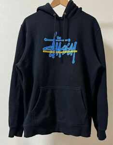 STUSSY ステューシー パーカー プルオーバー ブラック 黒 size M スウェット ロゴ