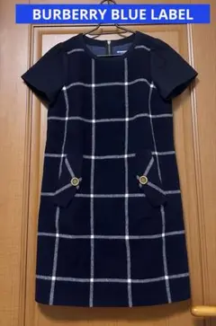 BURBERRY BLUE LABEL ★チェック柄 ワンピース(ネイビー36)