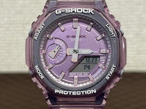 稼働品　A2　CASIO　カシオ　G-SHOCK　ジーショック　GMA-S2100SK　CARBON CORE GUARD　クリアパープル　メンズ腕時計　ブランド腕時計