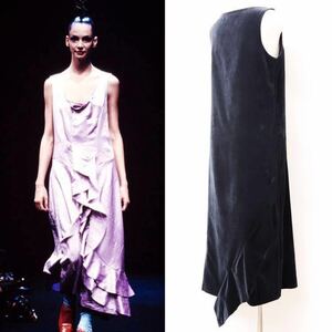 ●1995 vintage コムデギャルソン ベロア立体切替ワンピースcomme des garconsヴィンテージ rei kawakuboジュンヤArchiveアーカイブ 別珍