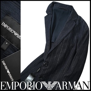 新品8.7万【アルマーニ ARMANI】通年/高級感と清潔感を併せ持つ洒脱な佇まい/テーラードインディゴデニムジャケットS/46‐48相当/D3308