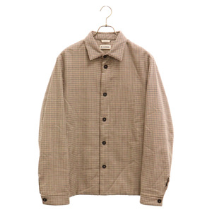 JIL SANDER ジルサンダー 18AW チェック柄 長袖シャツ ジャケット ブラウン JSMN400136