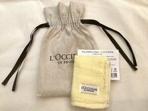 値下げ 新品 未使用 保管品 ノベルティ L′OCCITANE ロクシタン マシュマロワッフルガーゼ ハンドタオル ポーチセット 綿100 25 × 25