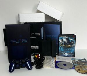 ★動作確認済★ ★PlayStation2 SCPH-50000 MB/NH + BBパック ミッドナイトブブルーSONY コントローラー ソニー ミッドナイトブルー -023-