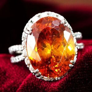 【製造大卸☆最安値】希少 最高品質！ 15ct 天然 スファレライト 1.05ct 天然 ダイヤモンド プラチナ PT900 リング 指輪 【鑑別書付】