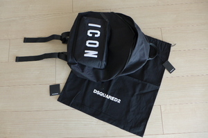 新品 国内正規品 ディースクエアード ICON刺繍 バックパック リュック バッグ 黒 最適なサイズで重宝します♪