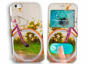 iPhone6 6S自転車 手帳型ケース 充電ケーブル フィルム付