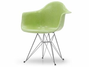 送料無料 新品 MODERNICA ファイバーグラス アームシェルチェア セロリ 黄緑色 エッフェルベース クローム