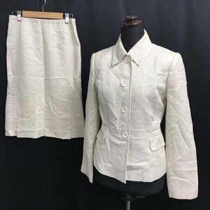 日本製☆ヨンドシー/4℃☆セットアップ/ロングスカートスーツ【38/レディース上下M/アイボリー/ivory/白】Jackets/skirt/Set up◇zBH686