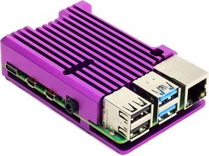 Aluminium Heatsink Case for Raspberry Pi 4 (Raspberry Pi 4用 アルミ ヒートシンクケース) (Tanzanite Purple) / Pimoroni製