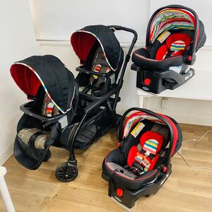 【直取歓迎】Graco グレコ Modes Duo 2人乗り ベビーカー チャイルドシートトラベルシステム 2SET モードデュオ 双子 ベビー用品 ISOFIX