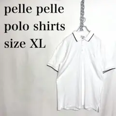 pelle pelle ペレペレ　ワンポイント　ポロシャツ　古着　白　XL