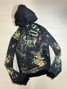 Ed Hardy by Christian Audigier/エドハーディ/クリスチャン オードジェー/Eagle×Skull Polysmooth Zip Hoodie/イーグル×スカル/パーカー