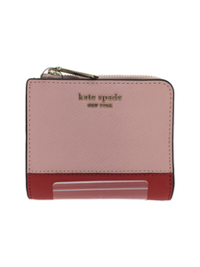 kate spade new york◆2つ折り財布/レザー/PNK/無地/レディース