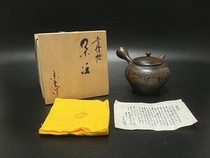 煎茶道具 常滑焼 茶注 急須 常滑名工 宗光造 横手 共箱