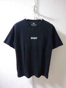 ALPHA INDUSTRIES 半袖ポケットTシャツ ARMY ブラック 黒 メンズ S アルファインダストリーズ アーミー ミリタリー