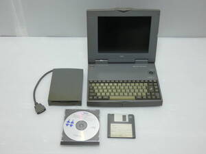 【ジャンク品】NEC 98note LIGHT PC-9821Lt/350A フロッピーディスクドライブ PC-9801NL/R02 バックアップ・起動用ディスク付 動作未確認☆