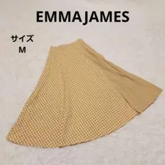 EMMAJAMES ロングスカート M チェック柄 フレア カジュアル 個性的