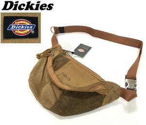 未使用品 Dickies ブラウン ウエストバッグ ツイル コーディロイ ダブルジップ ボディーバッグ アウトドア メンズ レディース ディッキーズ