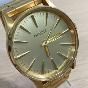 稼働 / NIXON ニクソン Sentry セントリー All Gold オール ゴールド A356502 メンズ 腕時計 箱付