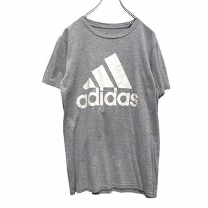 adidas 半袖 プリントロゴTシャツ Sサイズ アディダス スポーツ 灰色 グレー 古着卸 アメリカ仕入 a507-6302