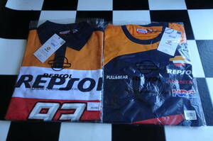 レプソル ホンダ レーシングTシャツ (XL)サイズ+#93 マルク・マルケス ポロシャツ(XXL) 2着セット Repsol Honda RACING HRC MotoGP RC213V