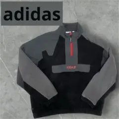 【異素材】adidas フリース　ハーフジップ　ボア　ナイロン ストリート　m