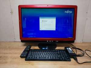 FUJITSU 富士通 液晶一体型パソコン F/G90D FMVFG90DRY / corei5 2.27GHz 4GB 1TB win7 タッチパネル 地デジ リモコン有 ジャンク品