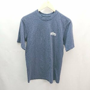 ◇ patagonia パタゴニア クルーネック プリント シンプル オシャレ 半袖 Tシャツ サイズXS ネイビー系 メンズ E