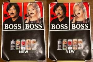 [ 非売品 ] ポスター 2枚セット ★ 浜崎あゆみ 豊川悦司 ★ 缶コーヒー BOSS B2 ポスター ★ ノベルティ ★ 松395