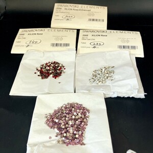 ☆ほぼ未使用 SWAROVSKI スワロフスキー ヴィンテージ ルース 2058 ss12 1gross ライトアメジスト シャム ホワイトオパール R-51