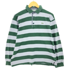 古着 70年代 ラコステ LACOSTE CHEMISE フレンチラコステ 長袖 ボーダー ポロシャツ フランス製 メンズS相当 ヴィンテージ /eaa437700