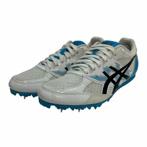 H157 ASICS アシックス 陸上スパイクシューズ US5.5 24.5cm ホワイト ブルー ブラック スパイクホルダー付き