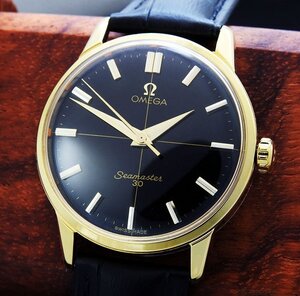 OMEGA オメガ シーマスター30 Ref.135.007-63 Gold Cap Black Dial メンズ 手巻き (極美品、OH済み) / 34mm