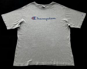 大きいサイズ 3L チャンピオン Tシャツ ビッグロゴ デカロゴ 霜降りボディ　　ゆるダボ Champion ビッグシルエット オーバーサイズ 柳7503