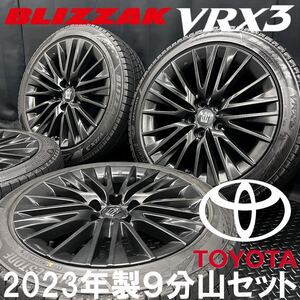 23年製9分山★ブリヂストン VRX3 225/45R18&220系クラウン エグゼクティブ純正ホイール 4本 №241223-S1 トヨタ18インチスタッドレス再塗装