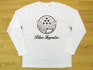 航空自衛隊 Blue Impulse 白 5.6oz 長袖Tシャツ 黒 L ミリタリー ブルーインパルス