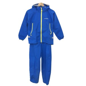 ◆mont-bell モンベル レインウェア サイズ:140◆ ブルー キッズ レインコート レインスーツ ジャケット＆パンツ 上下セット 子供服