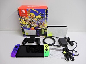 062Z704★【中古/動作品】 Nintendo Switch 本体 有機ELモデル スプラトゥーン3 エディション HEG-001