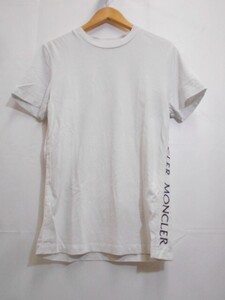 67 送60サ 1024$D15 MONCLER モンクレール メンズ MAGLIA T-SHIRT ロゴ刺繍半袖Tシャツ トルコ製 ホワイト サイズXS 中古品