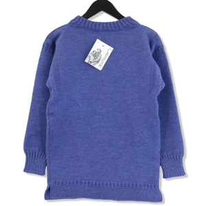 未使用 GUERNSEY WOOLLENS ガンジーウーレンズ セーター GUERNSEY SWEATER ニット ウール 英国製 パープル LIGHT PURPLE 34 70015441