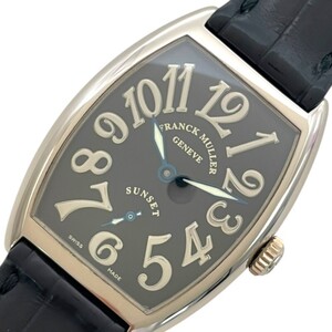 フランク・ミュラー FRANCK MULLER トノウカーベックス サンセット 7500S6 ブラック K18WG/革ベルト（社外品） 腕時計 レディース 中古