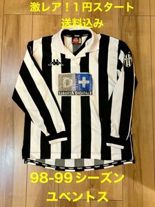 1円スタート！kappa カッパ　1998-99 98-99シーズン　JUVENTUS　ユベントス　ホーム　レプリカ　ユニフォーム　長袖　デルピエロ　ジダン