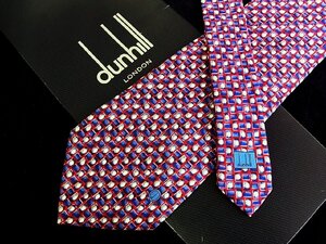 ♪今週の特売980円～♪3687♪良品【dunhill】ダンヒル【ボール ブロック デザイン dロゴ 柄】ネクタイ♪