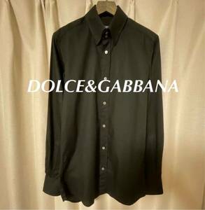 美品　DOLCE&GABBANA ドルチェ＆ガッバーナ 長袖シャツ　ドレスシャツ　ワイシャツ　ブラック　黒　39 