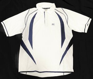 美品 mizuno GOLF ミズノ ゴルフ Tシャツ ポロシャツ 半袖 白 ホワイト メンズ Lサイズ